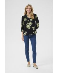 Kaffe - Blouse Met Lange Mouwen Regular Fit Flower Print Floral - Lyst