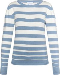 Usha - Strickpullover Damen Denimblau Wollweiss - Lyst
