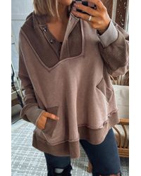 Azura Exchange - Kapuze Mit Knopfleiste Strickpullover - Lyst