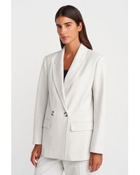 Dilvin - Oversized Lange Crepe Blazer Jas - Lyst