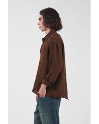 Giesto - Textured Woven Long Sleeve Button-Down Shirt - Lyst