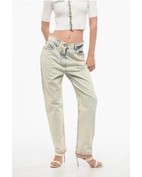 Balmain - Jeans Met Hoge Taille En Acid Wash-effect, 17 Cm, Blauw - Lyst
