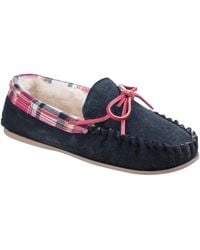 Cotswold - Ladies Kilkenny Classic Fur Lined Moccasin Slippers Suede - Lyst