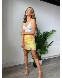 Glamorous Luisa Yellow Floral Skirt