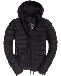 fuji mix double zip hooded jacket