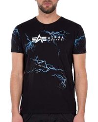 T-shirt cotton vertical print on right front Alpha Industries Defense T 198512