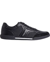 Calvin Klein Lace Up Mix Running Style Trainers in Black for Men - Lyst