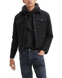 levi's buffalo plaid flannel sherpa trucker jacket