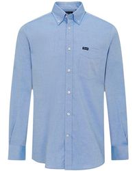 Faconnable Mens Blue Label Club Fit Dot Woven Shirt 