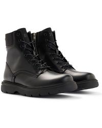 Hugo Boss Lace-up Boots \u201eDenory Laceup\u201c black Shoes High Boots Lace-up Boots 