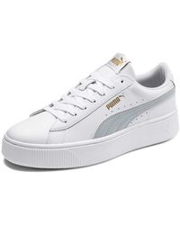 puma women's vikky platform leather sneaker