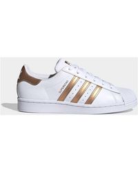 adidas Originals Leather Originals Superstar 80s Rose Gold Metal Toe Cap  Trainers in White - Lyst
