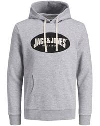Jack & Jones Mens Hoodie Regular Fit Long Sleeve Hooded Smart LOGO Sweatshirt