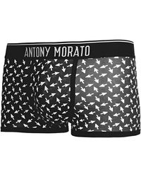 Antony Morato In Stretch Jersey With Arrow Print Boxer - Black