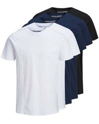 Jack & Jones T-Shirt cuello redondo señores manga corta camisa polo negro/navyprint nuevo