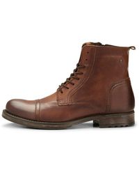 Jack & Jones Albany Leather Boots in Brown for Men | Lyst