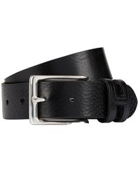 Hackett Tack Stitch H Keeper Belt in Black for Men Mens Accessories Belts 