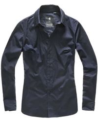G-Star Raw Womens Tacoma One Pocket Long Sleeve Bf Shirt in Indigo Sterling Flannel Check