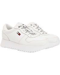 tommy hilfiger white high cleated sneaker trainers