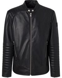 Hackett Hackett Leather Jacket in Brown for Men | Lyst