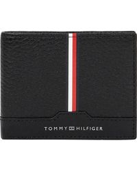 Tommy Hilfiger Leather Downtown Mini Credit Card Wallet in Black 