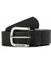 Jack & Jones Leather Belt Jaclee Mens Genuine Slight Sheen Roller Buckle 