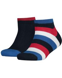 Tommy Hilfiger Basic Stripe Quarter Socks 2 Pairs - Blue