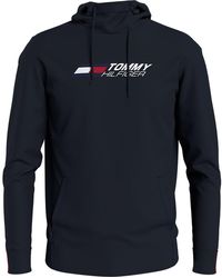 tommy jeans essential chest box logo hoodie in black