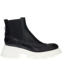 McQueen - Chelsea Stiefel Weiber Absatz - Lyst
