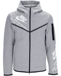 Nike - Lightweight Hooded Zip Sweatshirt Tech Fleece Full Zip Wr Gx Hoodie Dk Heather - Lyst