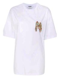 MSGM - T-Shirt Et Polo Blancs - Lyst