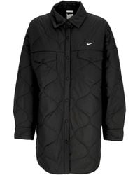 Nike - Coach Chaqueta Mujer W Sportswear Essentials Trench Acolchado Negro/Blanco - Lyst