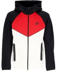Nike - Sweat A Capuche Leger Zip Sportswear Tech Fleece Windrunner Full-Zip Hoodie Blanc/Noir/Universite Rouge/Noir - Lyst