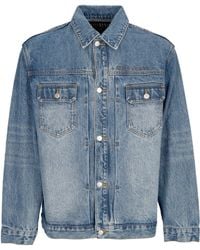 BBCICECREAM - Jeans Hommes Script Logo Veste Denim Bleu Moyen Lavage - Lyst