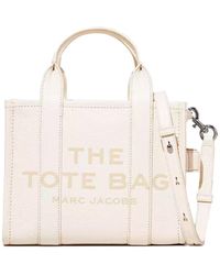 Marc Jacobs - The Leather Mini Tote Ivory Handbag - Lyst