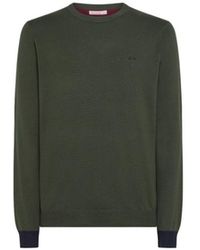 Sun 68 - Military Sweater Elbow Contrast K43110 - Lyst