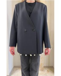 MEIMEIJ - Frauen Jacke Doppelrasig Mit Perlen - Lyst