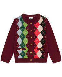 Ganni - Cardigan Argyle De Lana Y Cachemir - Lyst
