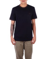 Fred Perry - T-Shirt En Polo Marinegroen - Lyst