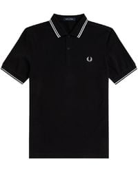 Fred Perry - T-Shirt Et Polo Noirs - Lyst
