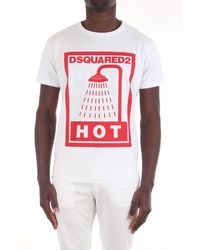 DSquared² - Weisses Maxi-T-Shirt Mit 'Hot'-Aufdruck - Lyst