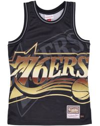 Mitchell &amp; Ness - Basketball-Typ Herren-Tanktop Nba Big Face 4.0 Fashion Tank Hardwood Classics Phi76E Schwarz/Original-Teamfarben - Lyst
