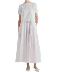 MEIMEIJ - Largo Vestido De Mujer Media Manga - Lyst