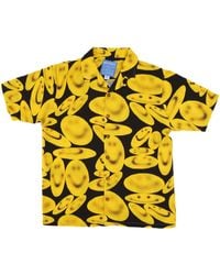 Market - Camisa De Hombre De Manga Corta Smiley Afterhours Con Botones, Color Negro Lavado - Lyst