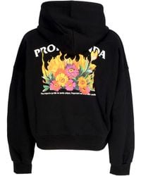 Propaganda - Vrouwen Korte Hoodie W Pyromantics Croptop Hoodie Zwart - Lyst