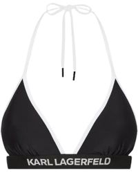 Karl Lagerfeld - Badpak Driehoek W/Elastisch Logo - Lyst