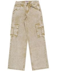 Guess - Vaqueros Mujer W Go Aged Cargo Pant Go Aged Blanco - Lyst
