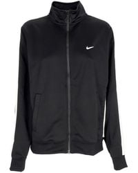 Nike - W Sportswear Chaqueta De Chandal Para Mujer Poly-Knit Swoosh Jacket Negro/Blanco - Lyst