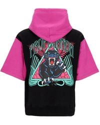 Propaganda - Lichtgewicht Herensweatshirt Met Korte Mouwen En Capuchon Triangle Panther Korte Capuchon Zwart - Lyst