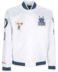 Mitchell &amp; Ness - Herren Bomberjacke Nba Hometown Lw Satinjacke Hardwood Classics Milbuc Weib - Lyst